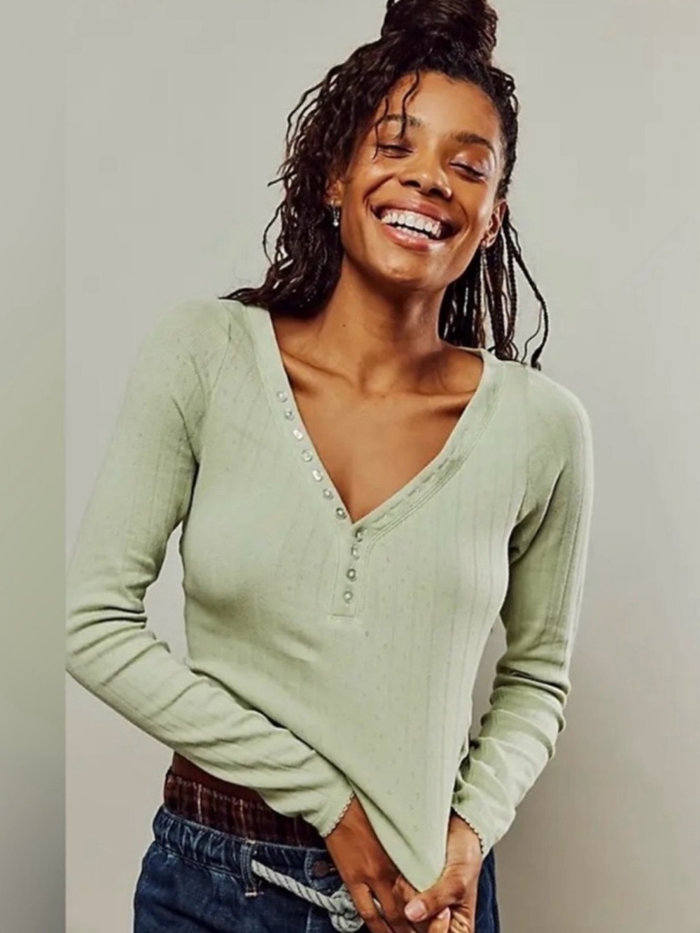 Free People Coffee Chat Long Sleeve - Picture 4 of 7